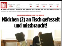 Bild zum Artikel: Leipziger Schänder-Paar - Mädchen (2) an Tisch gefesselt und missbraucht!