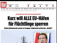 Bild zum Artikel: Anlegestopp für Flüchtlingsschiffe? - Kurz will ALLE EU-Häfen für Flüchtlinge sperren