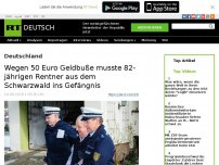 Bild zum Artikel: Wegen 50 Euro Geldbuße musste 82-jährigen Rentner aus dem Schwarzwald ins Gefängnis