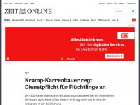 Bild zum Artikel: CDU: Kramp-Karrenbauer regt allgemeines Dienstjahr für Flüchtlinge an