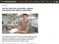 Bild zum Artikel: Aus für Lehre für Asylwerber: Mahrer übernimmt alle offenen Lehrstellen