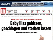 Bild zum Artikel: Angeklagter grüßt zuschauer - Baby Ilias gebissen, geschlagen und sterben gelassen