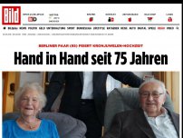 Bild zum Artikel: Paar feiert Kronjuwelen-Hochzeit - Hand in Hand seit 75 Jahren