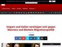 Bild zum Artikel: Ungarn und Italien vereinigen sich gegen Macrons und Merkels Migrationspolitik