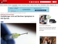 Bild zum Artikel: Nadel bohrt sich durch Turnschuh - Fünfjähriger tritt auf Berliner Spielplatz in HIV-Spritze