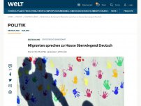 Bild zum Artikel: Migranten sprechen zu Hause überwiegend Deutsch