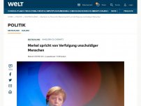 Bild zum Artikel: Merkel spricht von Verfolgung unschuldiger Menschen