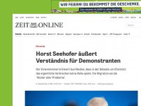 Bild zum Artikel: Bundesinnenminister: Horst Seehofer äußert Verständnis für rechte Demonstranten
