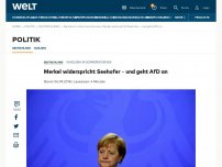 Bild zum Artikel: Merkel widerspricht Seehofer - und geht AfD an