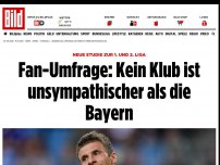 Bild zum Artikel: Fan-Umfrage zur 1. und 2. Liga - Kein Klub ist unsympathischer als die Bayern