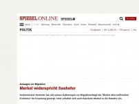 Bild zum Artikel: Aussagen zur Migration: Merkel widerspricht Seehofer