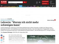 Bild zum Artikel: Lehrerin: 'Warum ich nicht mehr schweigen kann'