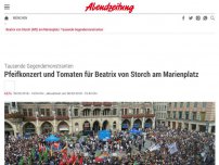 Bild zum Artikel: Tausende Gegendemonstranten: Gellendes Pfeifkonzert für Beatrix von Storch am Marienplatz