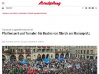 Bild zum Artikel: Tausende Gegendemonstranten: Gellendes Pfeifkonzert für Beatrix von Storch am Marienplatz