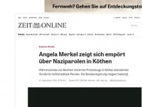 Bild zum Artikel: Sachsen-Anhalt: Angela Merkel zeigt sich empört über Naziparolen in Köthen