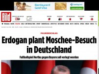 Bild zum Artikel: Paukenschlag - Erdogan plant Moschee-Besuch in Deutschland