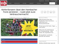 Bild zum Artikel: Kohle-Konzern lässt den Hambacher Forst zerstören – nutzt jetzt eure Verbrauchermacht!