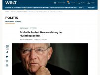 Bild zum Artikel: Schäuble fordert Neuausrichtung der Flüchtlingspolitik
