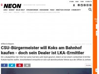 Bild zum Artikel: Affäre in Bayern: CSU-Bürgermeister will Koks am Bahnhof kaufen - doch sein Dealer ist LKA-Ermittler