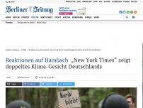 Bild zum Artikel: Reaktionen auf Hambach: „New York Times“ zeigt doppeltes Klima-Gesicht Deutschlands