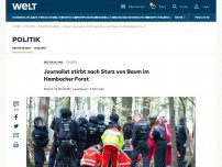 Bild zum Artikel: Person im Hambacher Forst von Baum abgestürzt
