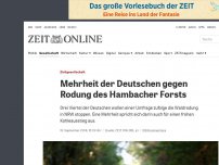 Bild zum Artikel: Zivilgesellschaft: Mehrheit der Deutschen gegen Rodung des Hambacher Forsts