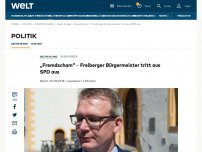 Bild zum Artikel: „Fremdscham“ – Freiberger Bürgermeister tritt aus SPD aus