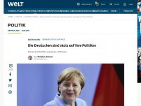 Bild zum Artikel: Die Deutschen sind stolz auf ihre Politiker