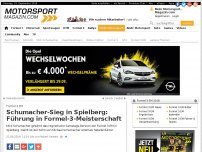 Bild zum Artikel: Formel 3 EM - Schumacher-Sieg in Spielberg: Führung in Formel-3-Meisterschaft