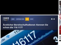 Bild zum Artikel: Ärztlicher Bereitschaftsdienst: Wer kennt die 116 117?