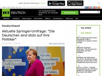 Bild zum Artikel: Aktuelle Springer-Umfrage: 'Die Deutschen sind stolz auf ihre Politiker'