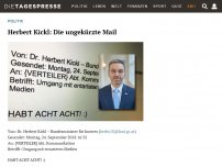 Bild zum Artikel: Herbert Kickl: Die ungekürzte Mail