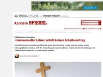 Bild zum Artikel: Katholisches Gymnasium: Homosexueller Lehrer erhält keinen Arbeitsvertrag