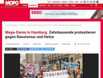 Bild zum Artikel: Mega-Demo in Hamburg: Zehntausende protestieren gegen Rassismus und Hetze