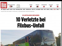 Bild zum Artikel: In Leitplanke gefahren - 11 Verletzte bei Flixbus-Unfall