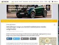 Bild zum Artikel: Polizei bittet um Hilfe: Zehnjähriger Junge aus Krefeld vermisst