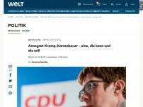 Bild zum Artikel: Annegret Kramp-Karrenbauer - eine, die kann und die will