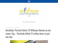 Bild zum Artikel: Bestätigt: Pestizide tötete 72 Millionen Bienen an nur einem Tag – Pesticide killed 72 million bees in just one day