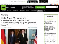 Bild zum Artikel: Heiko Maas: 'Es waren die Amerikaner, die die deutsche Wiedervereinigung möglich gemacht haben'
