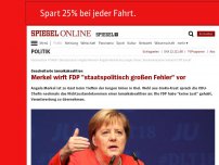 Bild zum Artikel: Gescheiterte Jamaika-Koalition: Merkel wirft FDP 'staatspolitisch großen Fehler' vor
