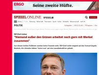 Bild zum Artikel: FDP-Chef Lindner: 'Niemand außer den Grünen arbeitet noch gern mit Merkel zusammen'