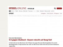 Bild zum Artikel: Krise beim Rekordmeister: 0:3 gegen Gladbach - Bayern rutscht auf Rang fünf