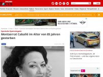 Bild zum Artikel: Spanische Opernsängerin - Montserrat Caballé im Alter von 85 Jahren gestorben