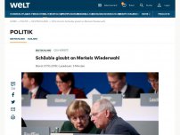 Bild zum Artikel: Schäuble glaubt an Merkels Wiederwahl