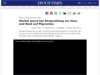 Bild zum Artikel: Merkel warnt bei Bürgerdialog vor Hass und Neid auf Migranten