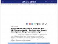 Bild zum Artikel: Polens Regierung erwägt Ausstieg aus UN-Migrationspakt – da dieser den Schutz der eigenen Bürger vernachlässigt