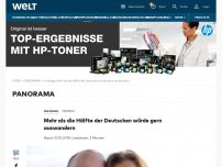 Bild zum Artikel: Mehr als die Hälfte der Deutschen würde gern auswandern