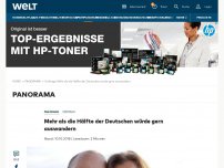 Bild zum Artikel: Mehr als die Hälfte der Deutschen würde gern auswandern