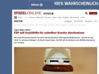 Bild zum Artikel: Gegen Spahns Willen: FDP will Suizidhilfe für unheilbar Kranke durchsetzen