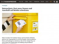 Bild zum Artikel: Datenschutz: Post muss Namen und Anschrift auf Briefen schwärzen